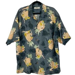 Tommy Bahama Gray Hawaiian Print Shirt